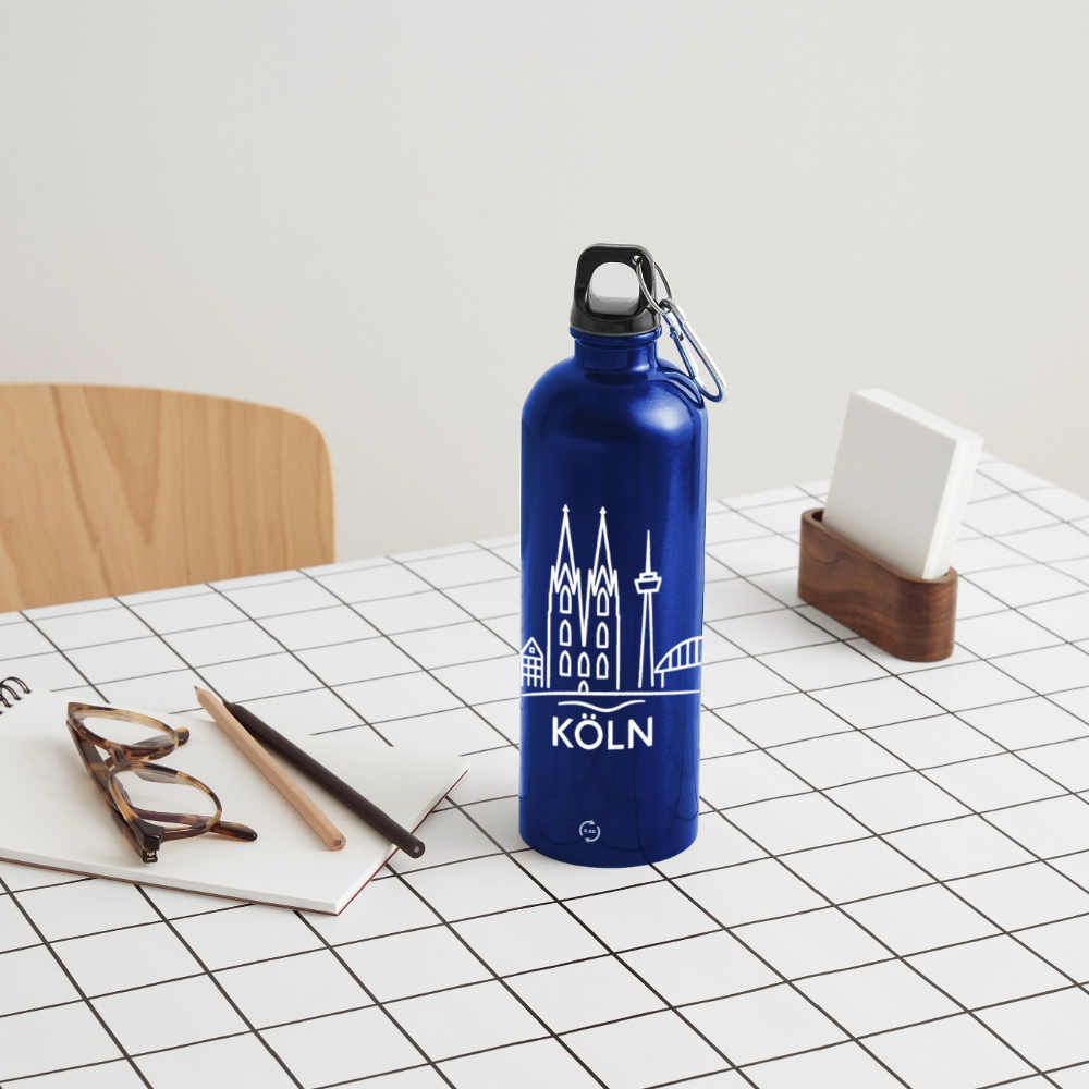 METALLIC Karabiner Wasserflasche 750 ml - Königsblau