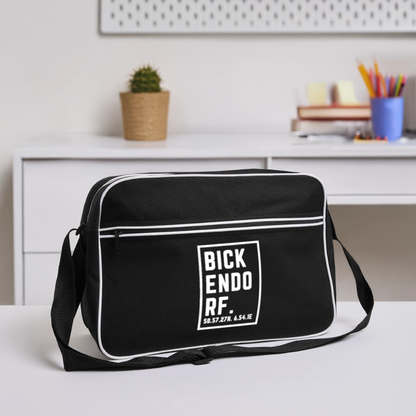 Bickendorf Koordinaten (Druck) - Retro Tasche - Schwarz/Weiß