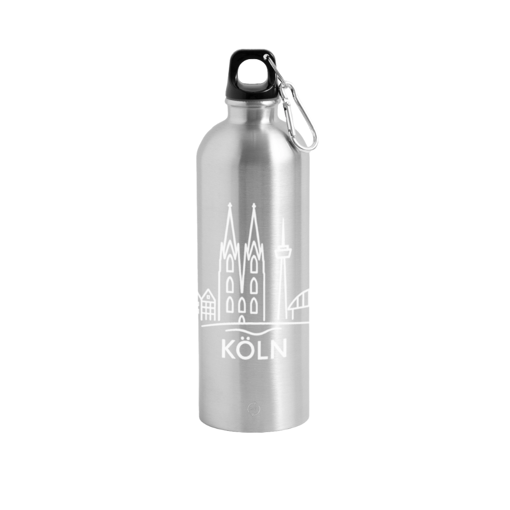 METALLIC Karabiner Wasserflasche 750 ml - Lightsilver