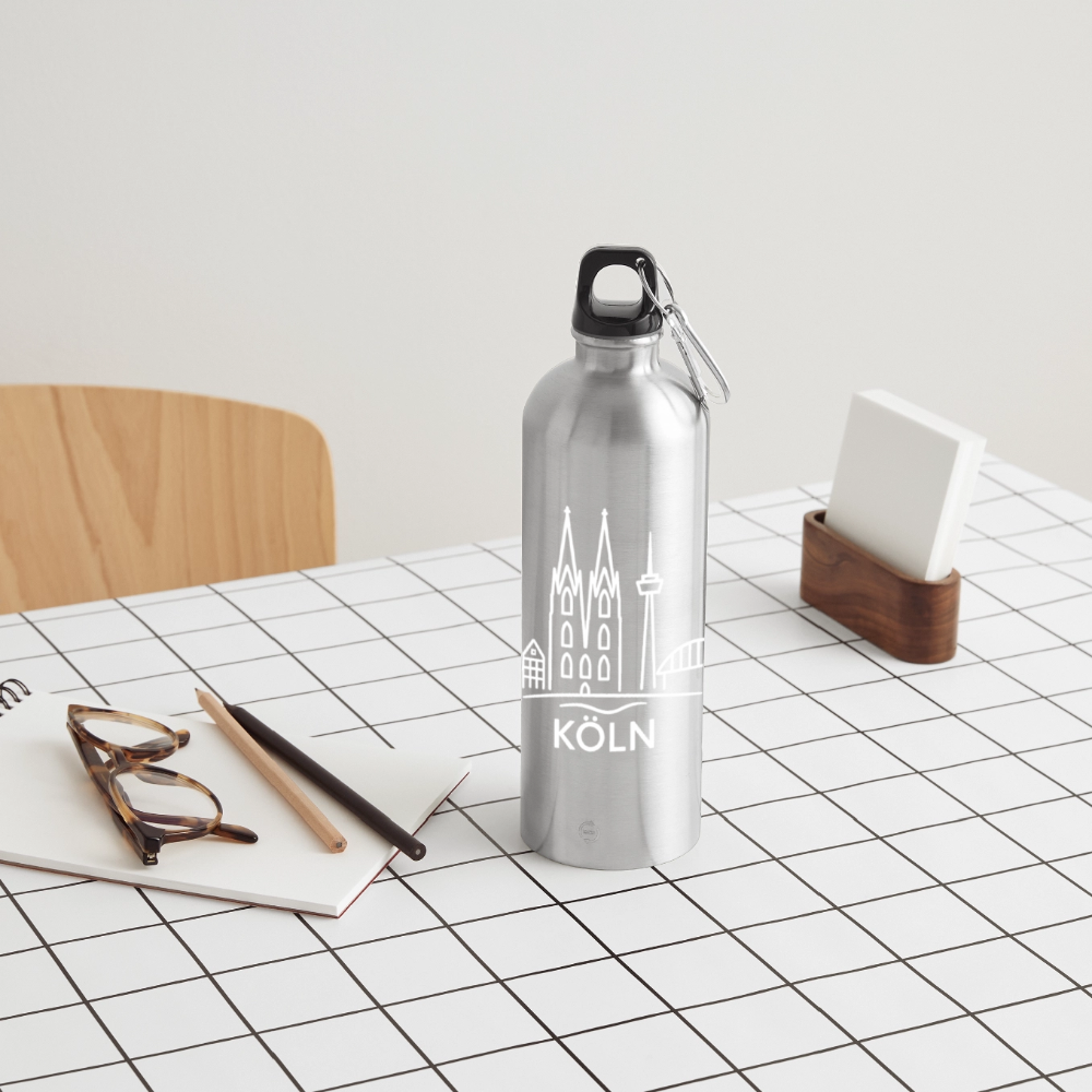 METALLIC Karabiner Wasserflasche 750 ml - Lightsilver