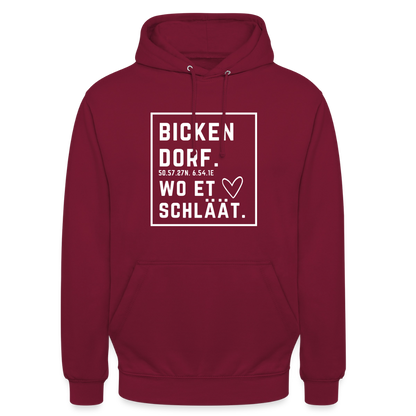 Bickendorf Hätz Druck - Unisex Hoodie - Bordeaux