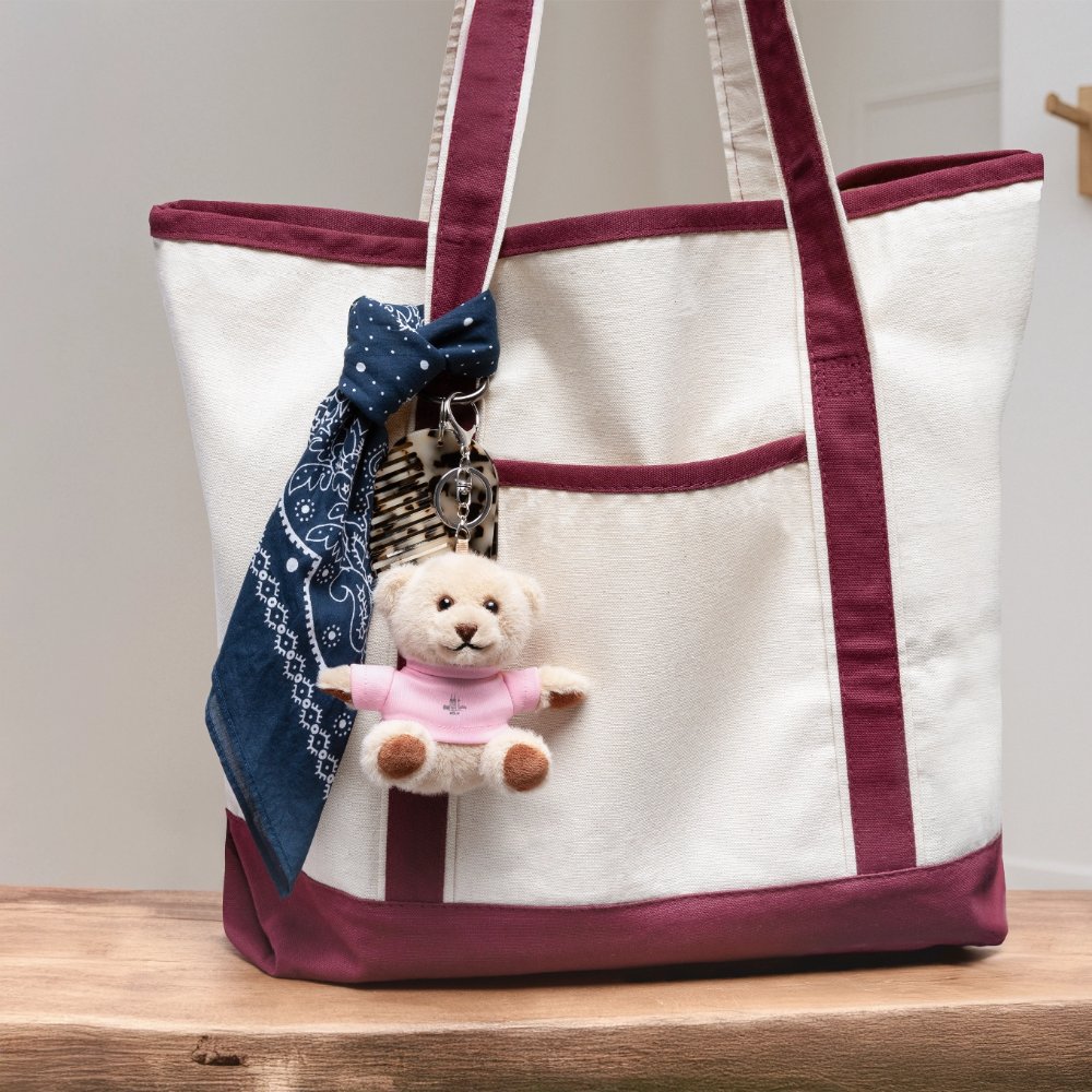 Köln Skyline - Kuscheltier Schlüsselanhänger - Rosa