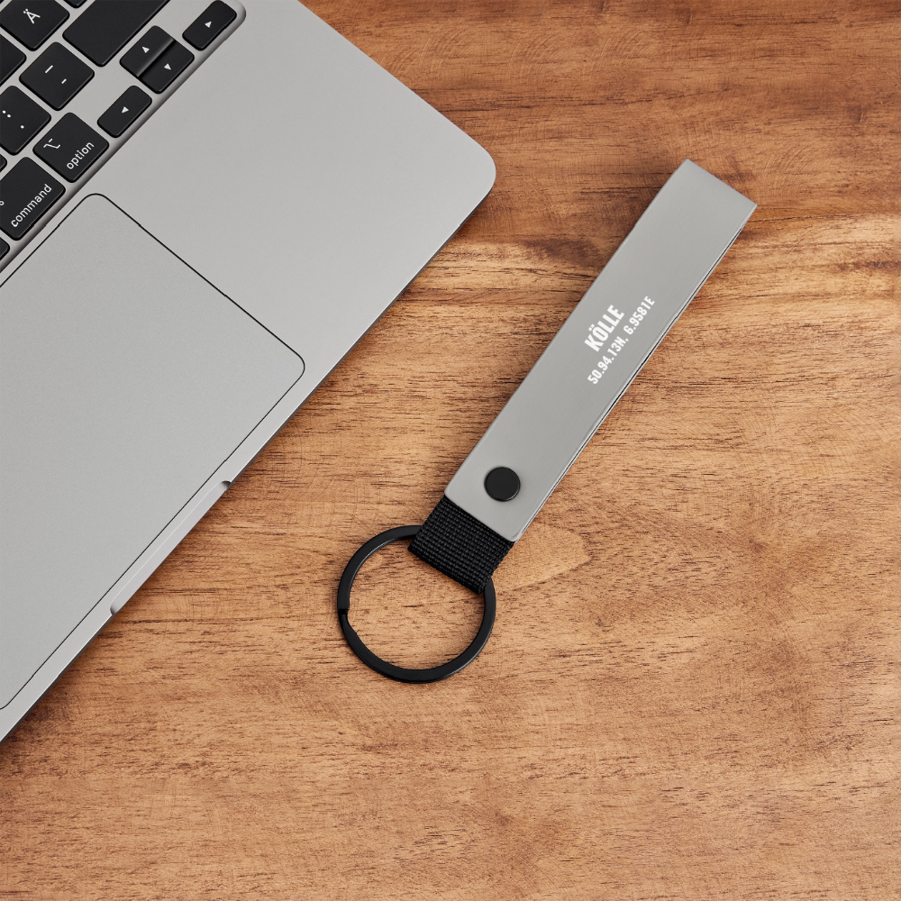 Kölle Wo et Hätz schläät - Schlüsselanhänger  MINIMAL MATTE PU - Hellgrau