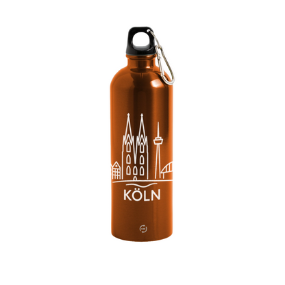 METALLIC Karabiner Wasserflasche 750 ml - Orange
