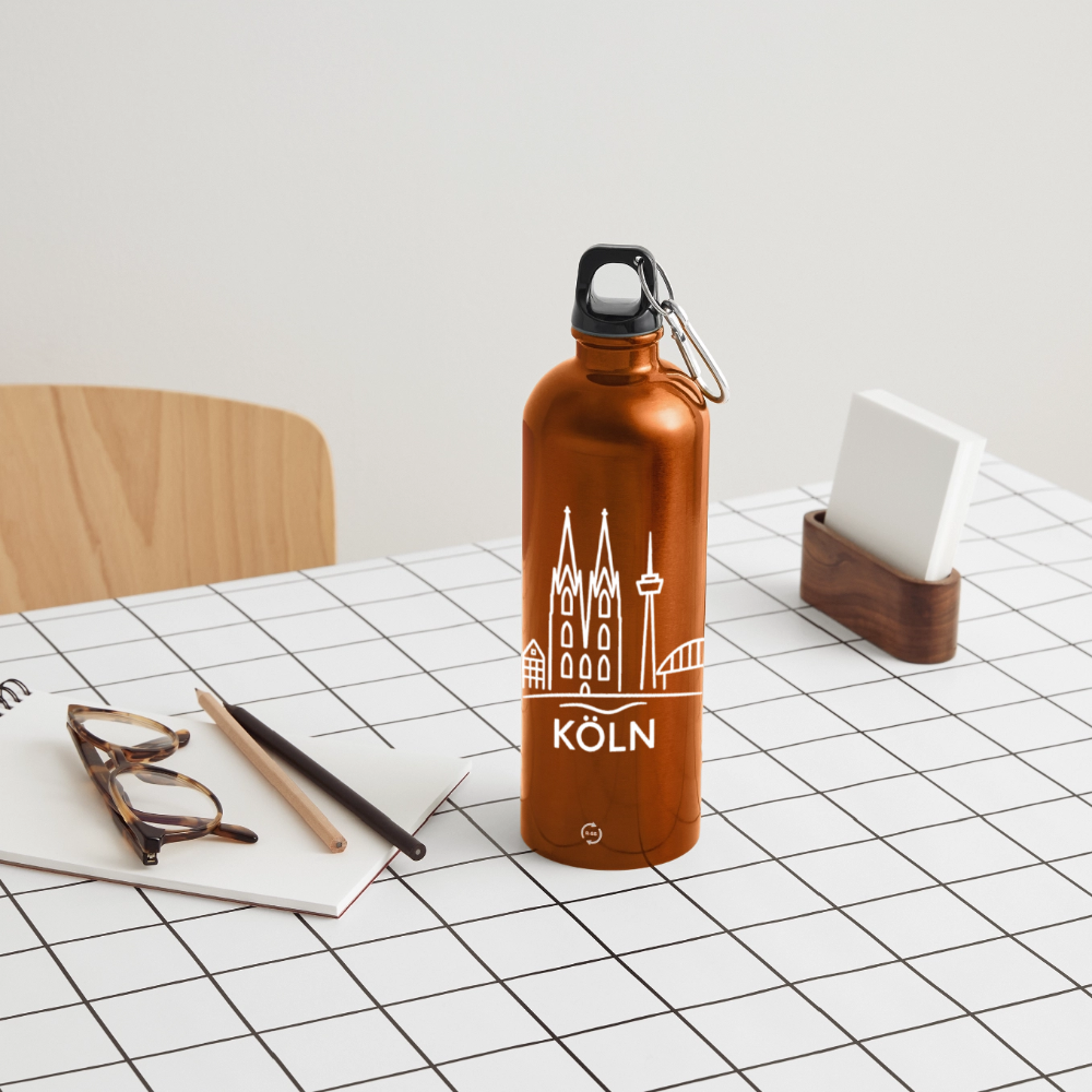 METALLIC Karabiner Wasserflasche 750 ml - Orange