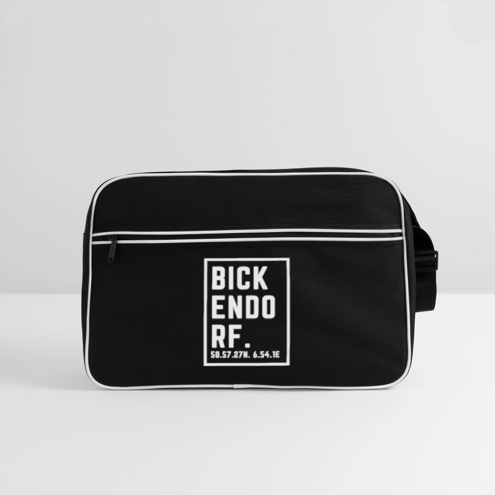 Bickendorf Koordinaten (Druck) - Retro Tasche - Schwarz/Weiß