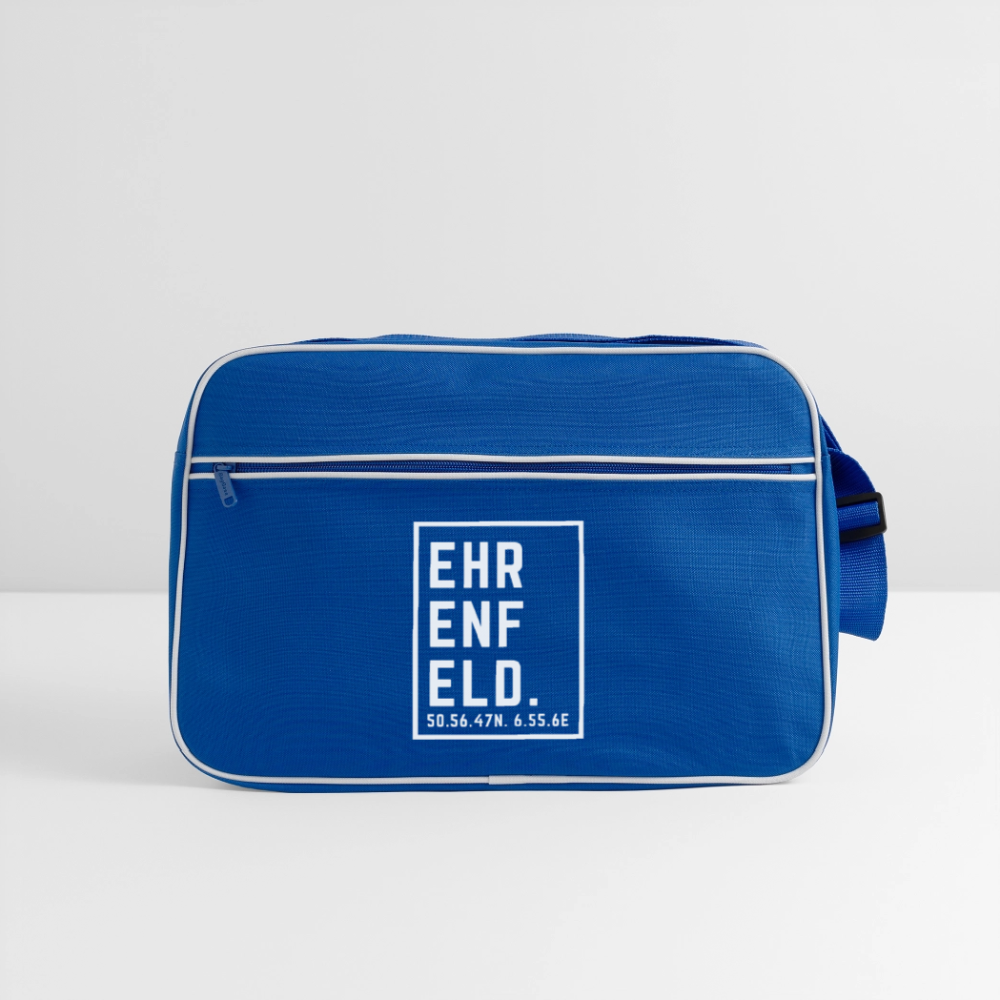 Ehrenfeld Koordinaten (Druck) - Retro Tasche - Blau/Weiß
