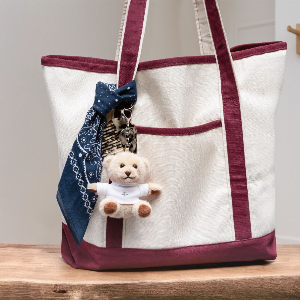 Köln Skyline - Kuscheltier Schlüsselanhänger - Weiß