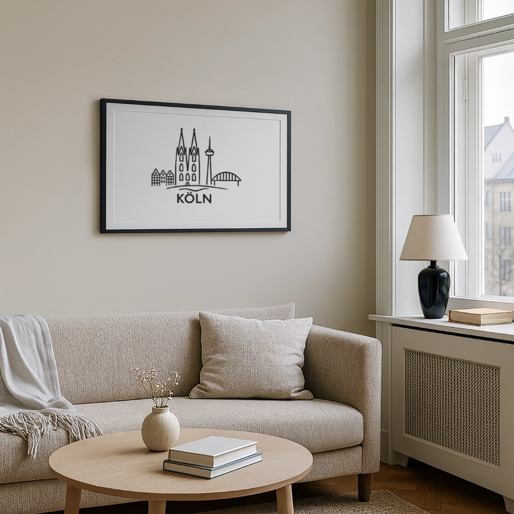 Gerahmtes Poster (69 × 49 cm) - Schwarz