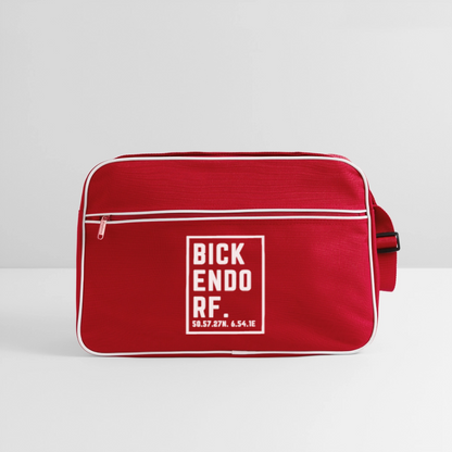 Bickendorf Koordinaten (Druck) - Retro Tasche - Rot/Weiß