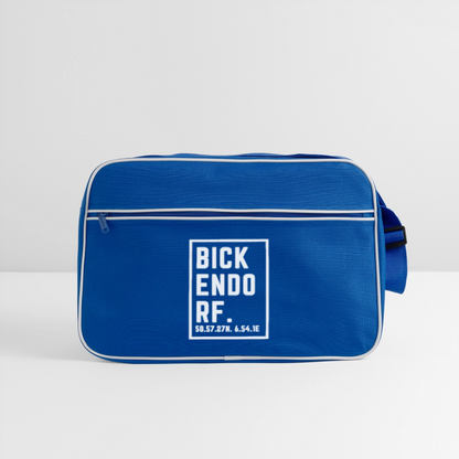 Bickendorf Koordinaten (Druck) - Retro Tasche - Blau/Weiß