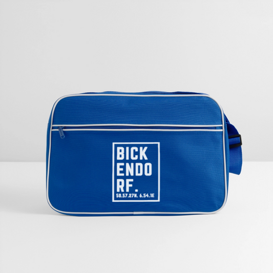 Bickendorf Koordinaten (Druck) - Retro Tasche - Blau/Weiß