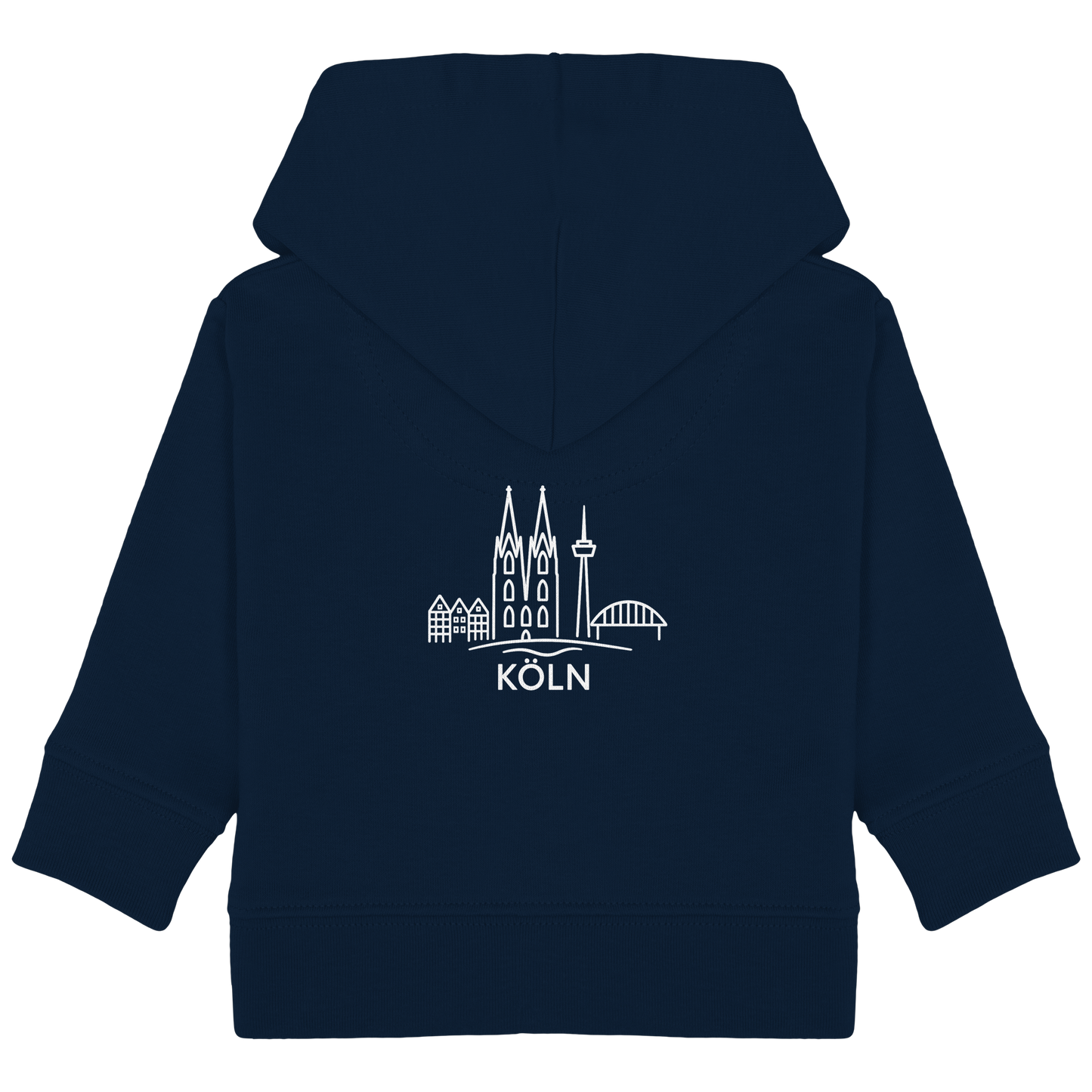 Köln Skyline (großer Druck auf dem Rücken) - Baby Organic Hoodie