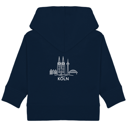 Köln Skyline (großer Druck auf dem Rücken) - Baby Organic Hoodie