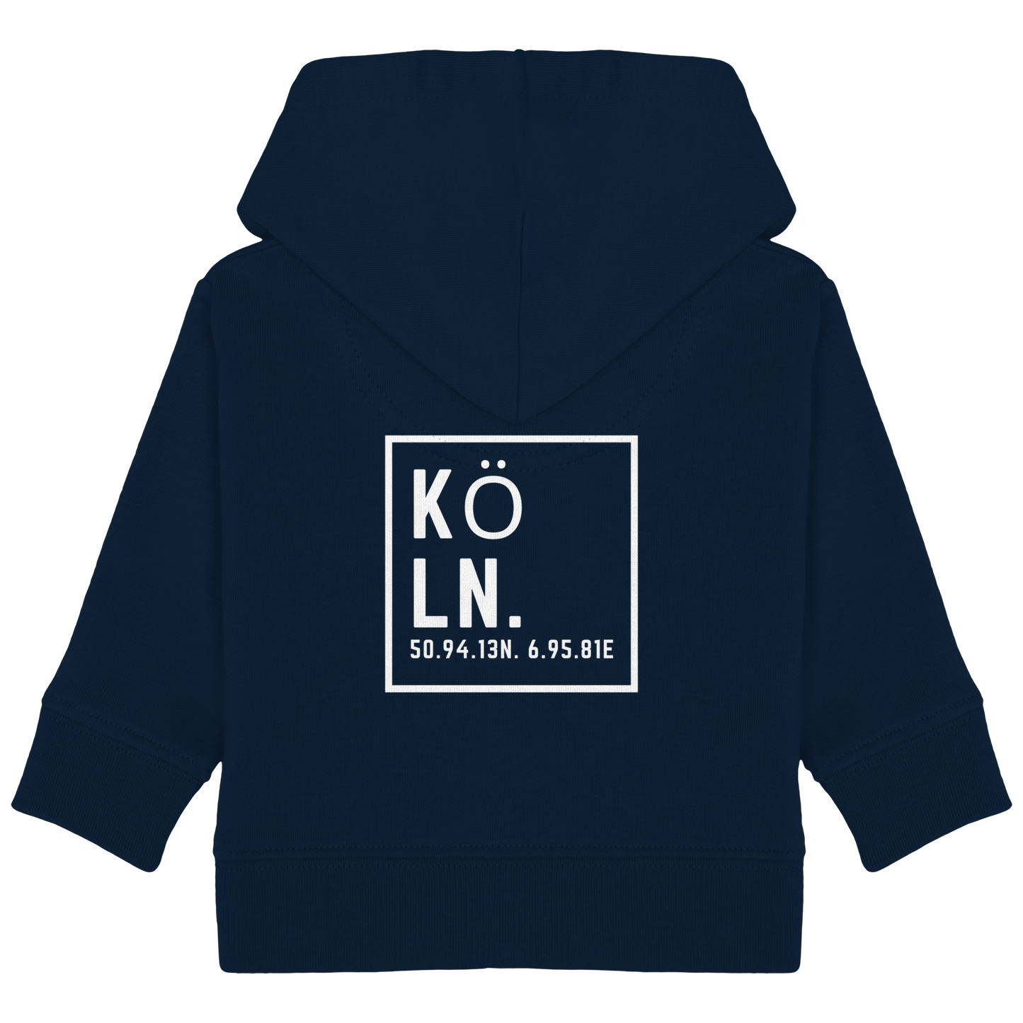 Köln Koordinaten (großer Druck auf dem Rücken) - Baby Organic Hoodie