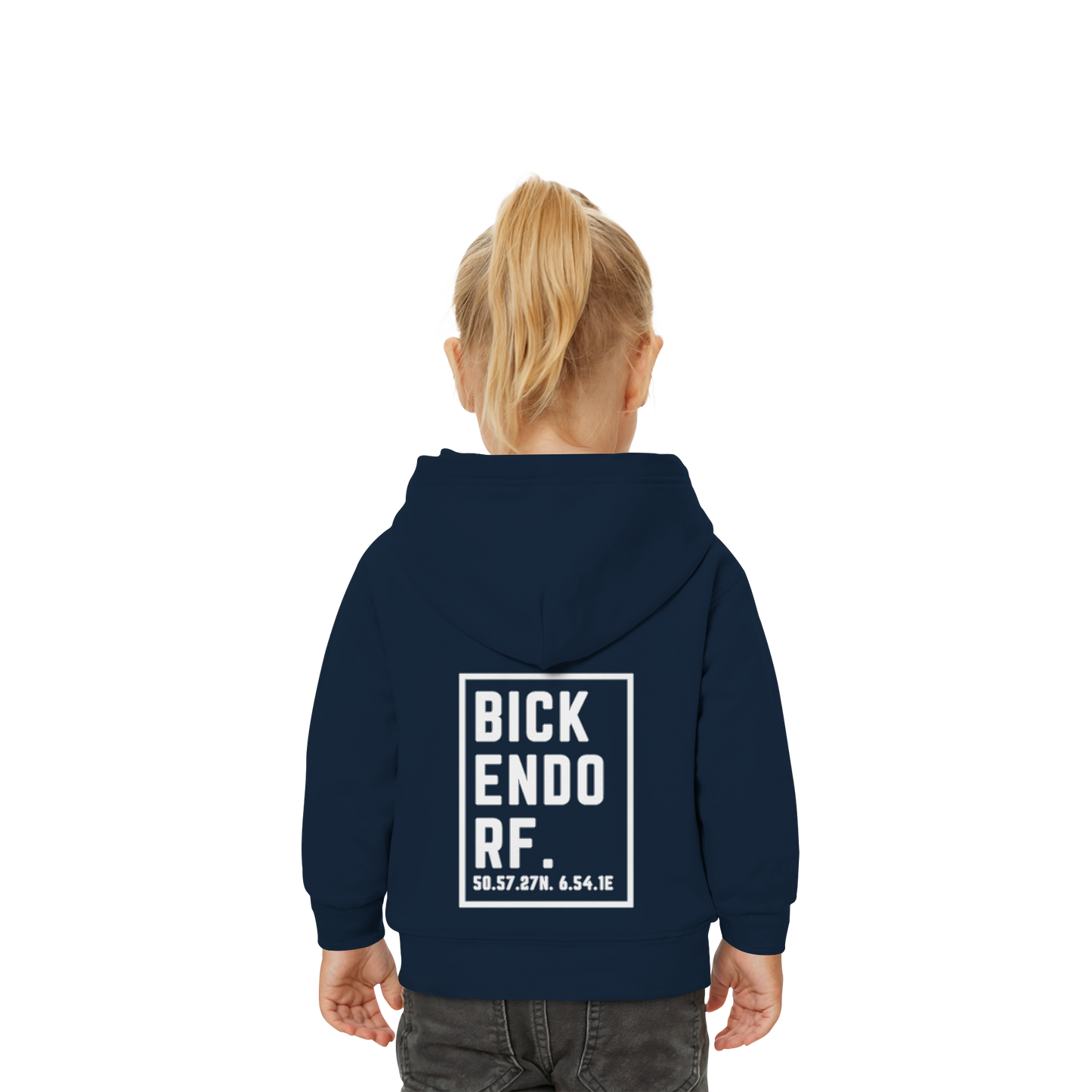 Bickendorf Koordinaten (großer Druck auf dem Rücken) - Baby Organic Hoodie