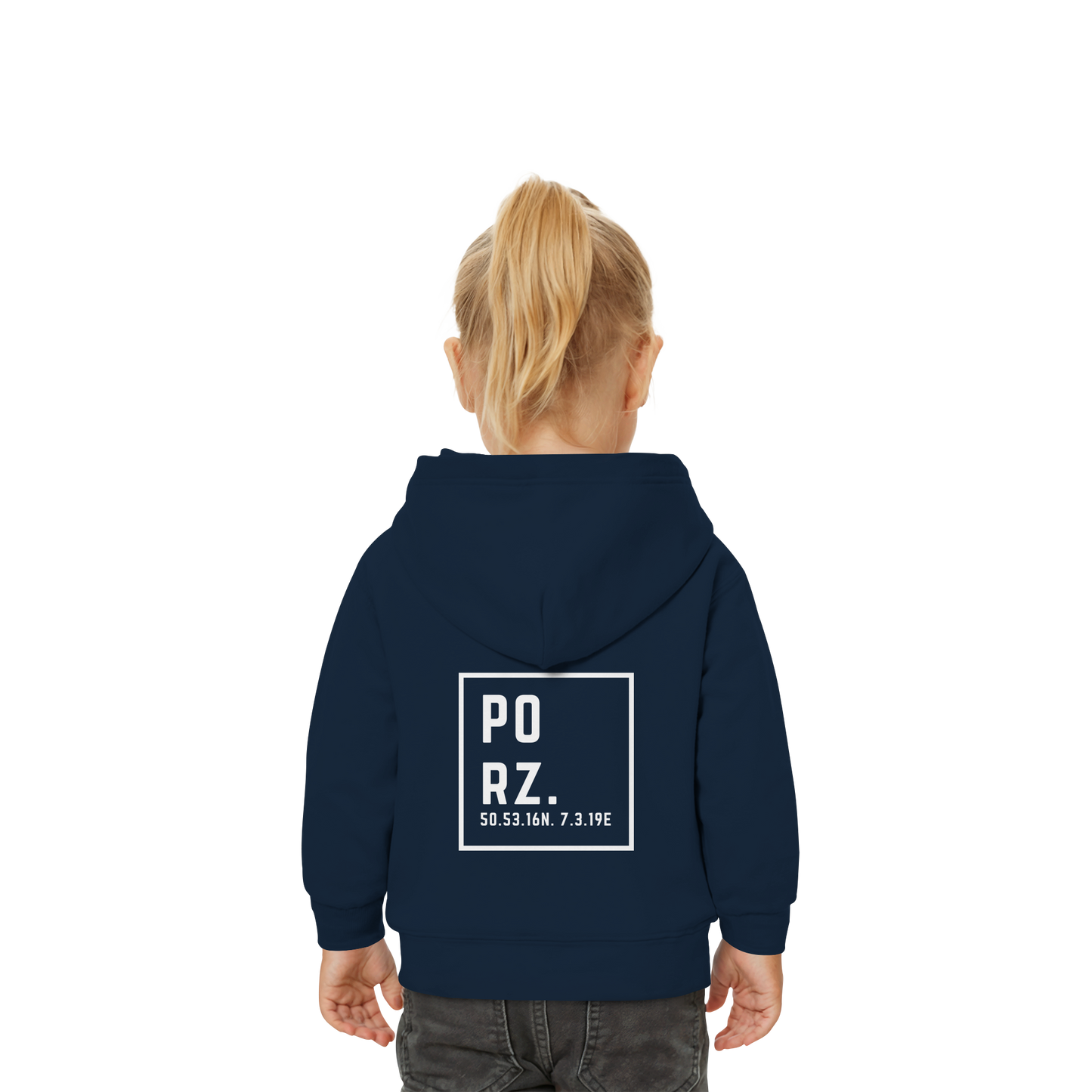 Porz Koordinaten (großer Druck Rücken) - Baby Organic Hoodie