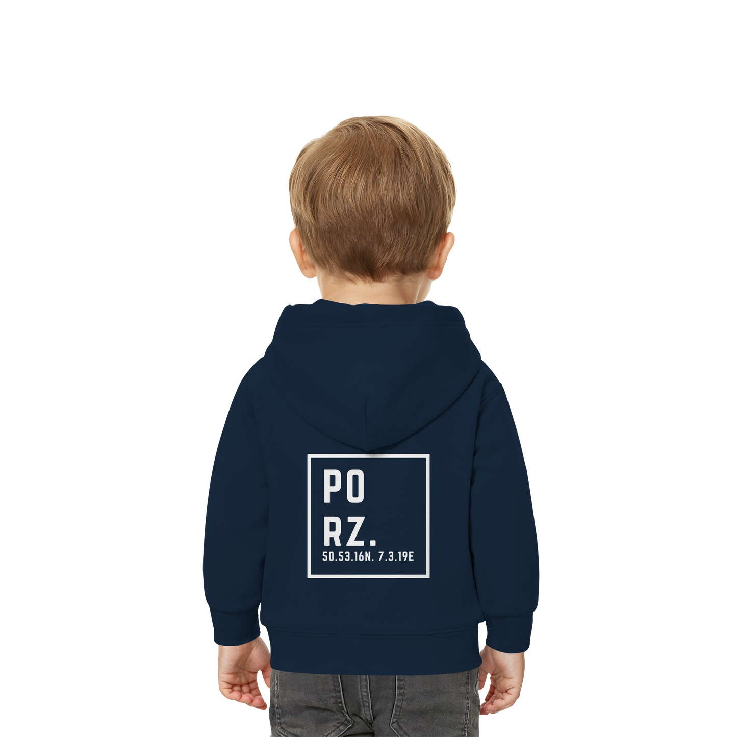 Porz Koordinaten (großer Druck Rücken) - Baby Organic Hoodie