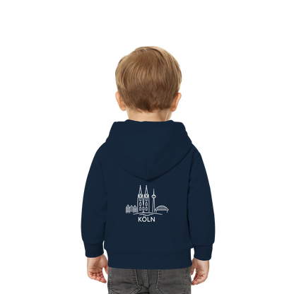 Köln Skyline (großer Druck auf dem Rücken) - Baby Organic Hoodie