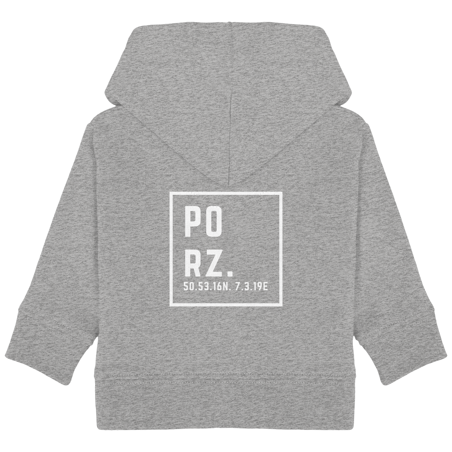 Porz Koordinaten (großer Druck Rücken) - Baby Organic Hoodie