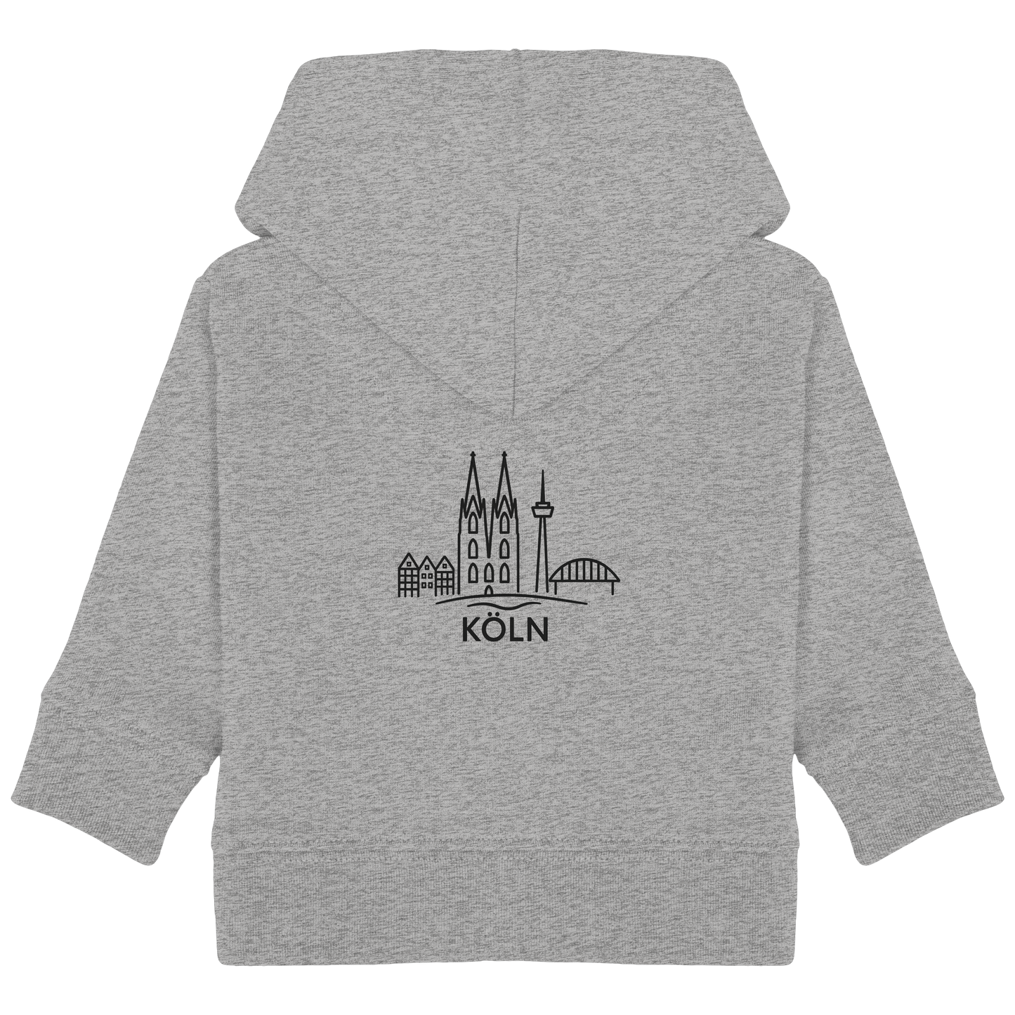 Köln Skyline (großer Druck auf dem Rücken) - Baby Organic Hoodie