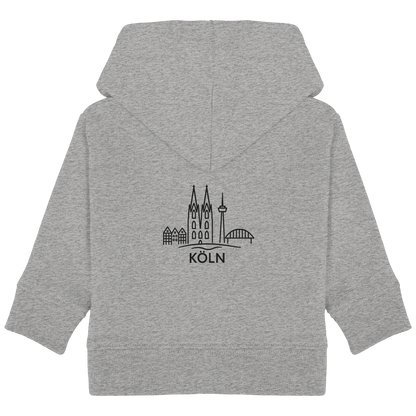 Köln Skyline (großer Druck auf dem Rücken) - Baby Organic Hoodie