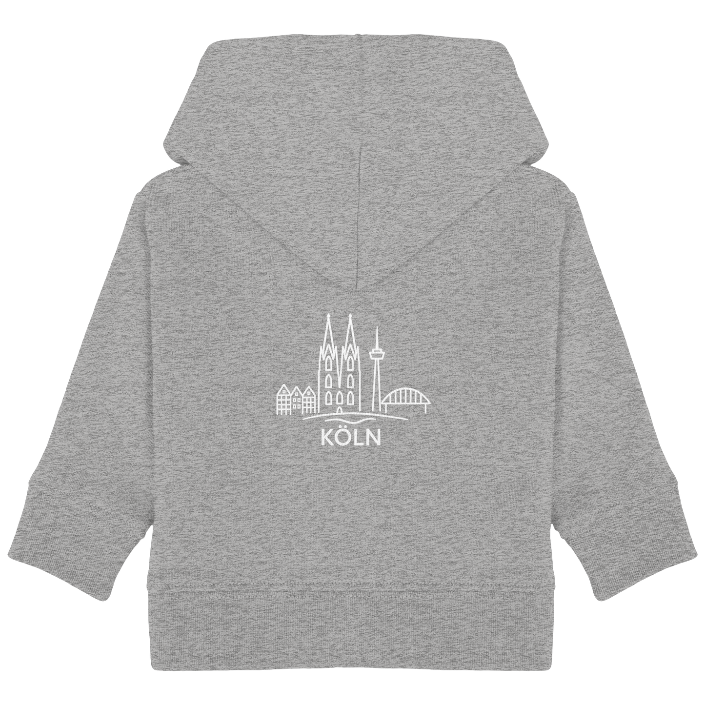 Köln Skyline (großer Druck auf dem Rücken) - Baby Organic Hoodie