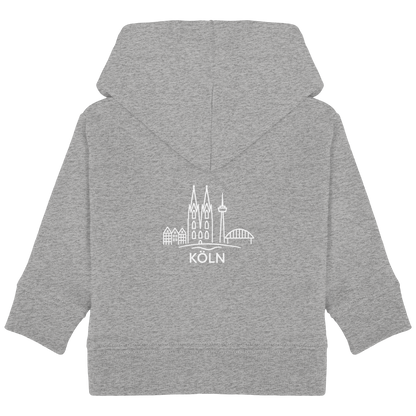 Köln Skyline (großer Druck auf dem Rücken) - Baby Organic Hoodie