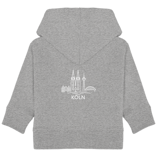 Köln Skyline (großer Druck auf dem Rücken) - Baby Organic Hoodie