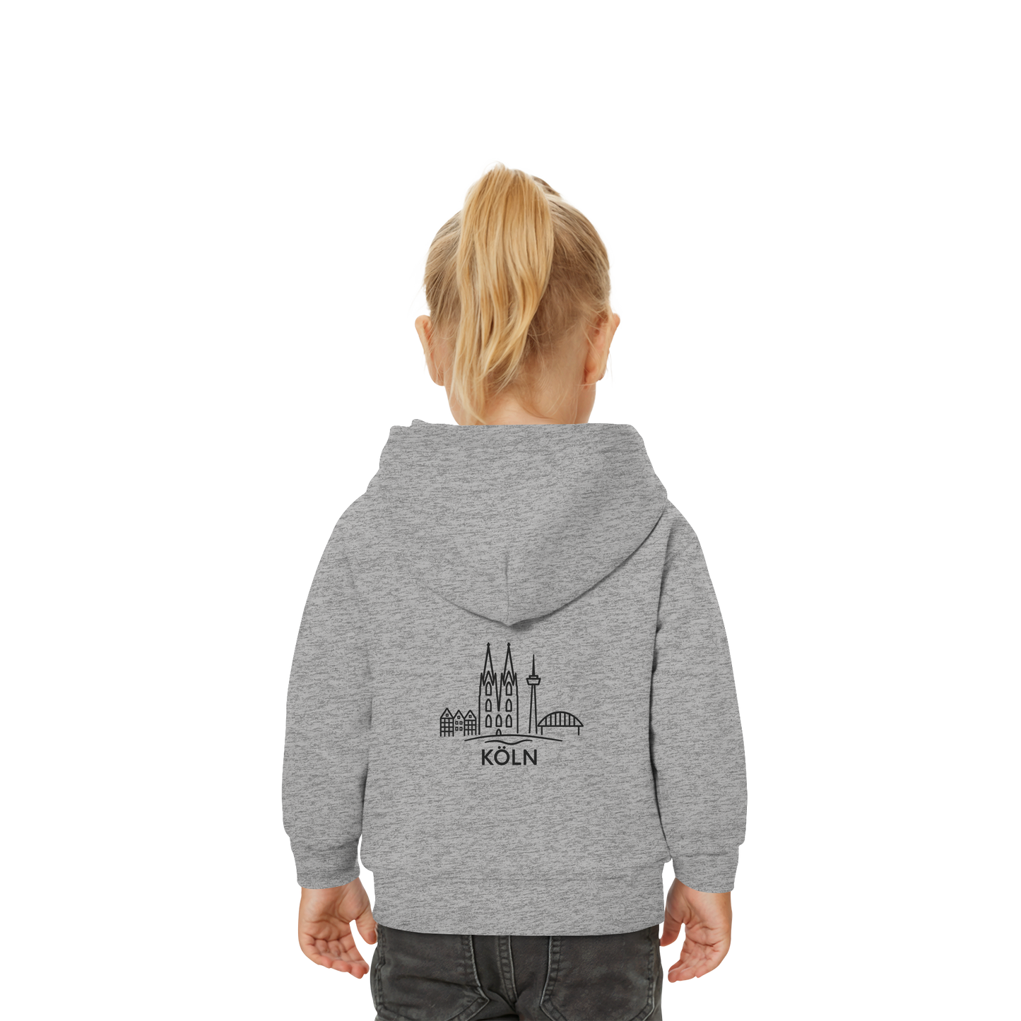 Köln Skyline (großer Druck auf dem Rücken) - Baby Organic Hoodie