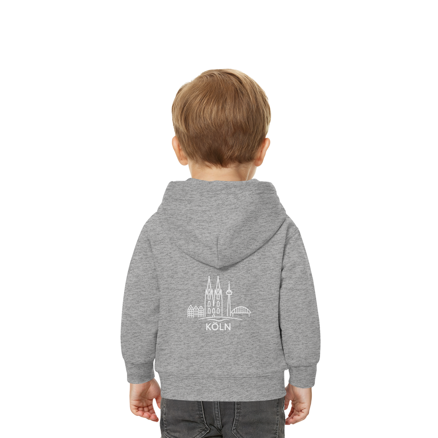 Köln Skyline (großer Druck auf dem Rücken) - Baby Organic Hoodie
