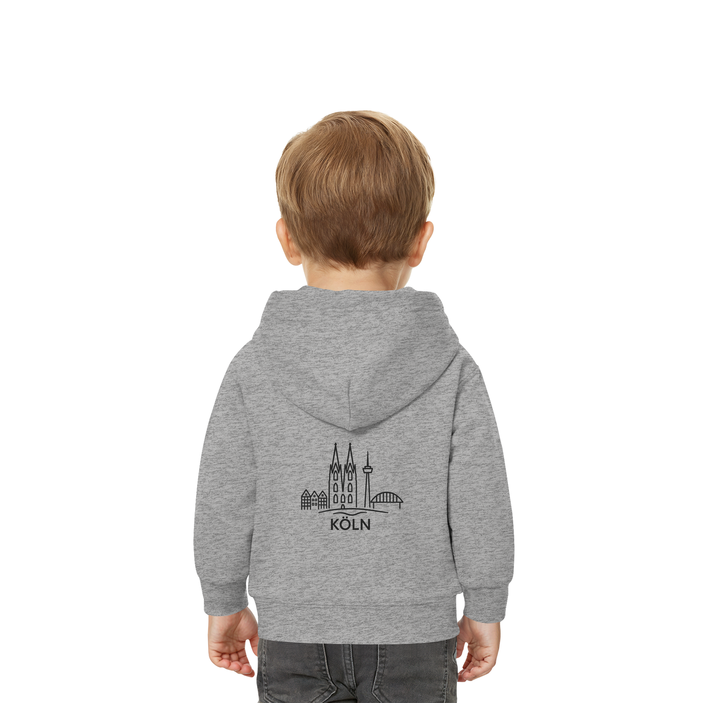Köln Skyline (großer Druck auf dem Rücken) - Baby Organic Hoodie