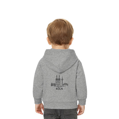 Köln Skyline (großer Druck auf dem Rücken) - Baby Organic Hoodie
