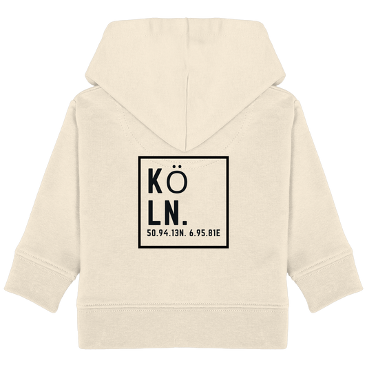 Köln Koordinaten (großer Druck auf dem Rücken) - Baby Organic Hoodie