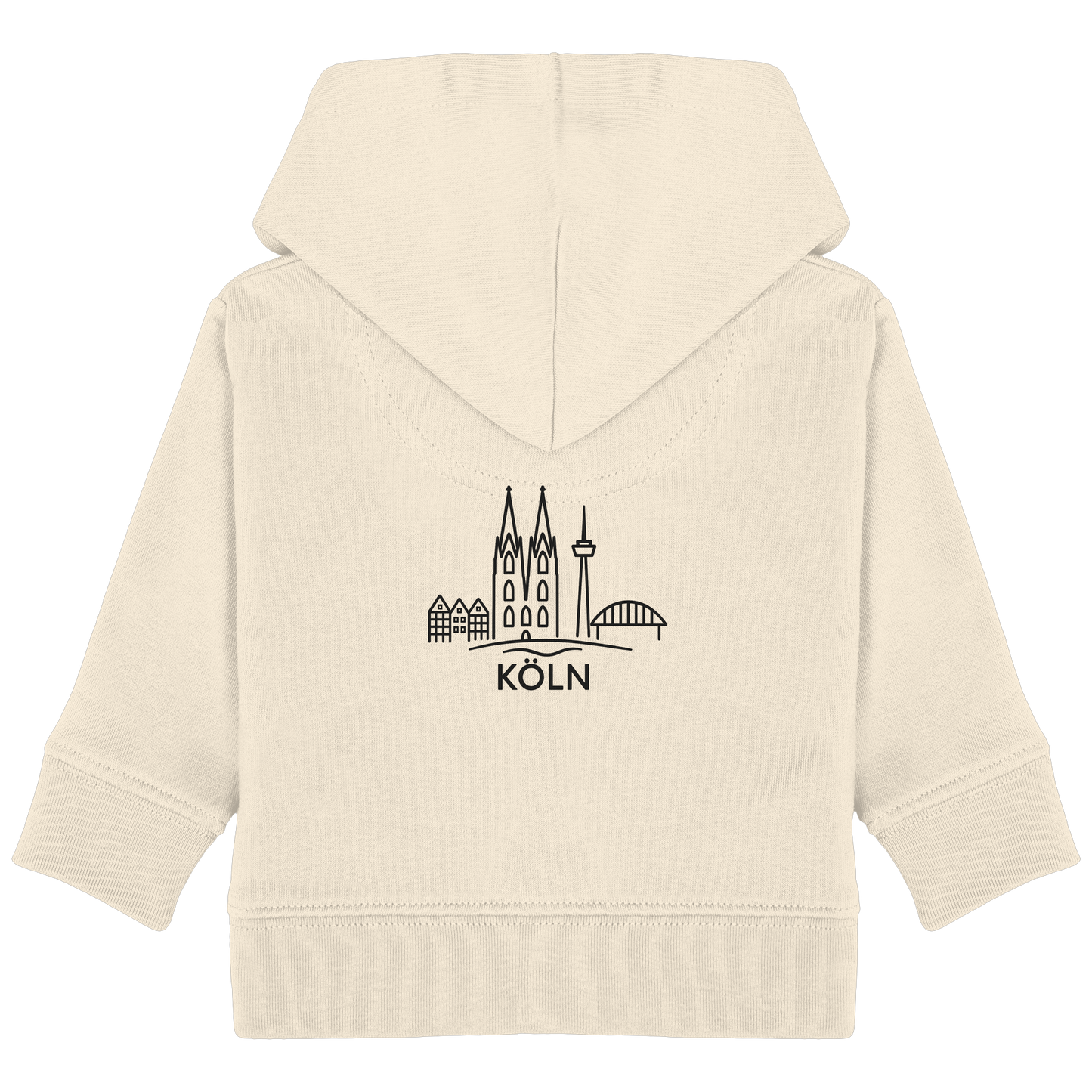 Köln Skyline (großer Druck auf dem Rücken) - Baby Organic Hoodie