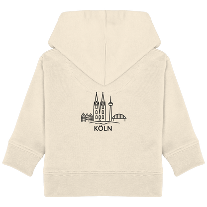 Köln Skyline (großer Druck auf dem Rücken) - Baby Organic Hoodie