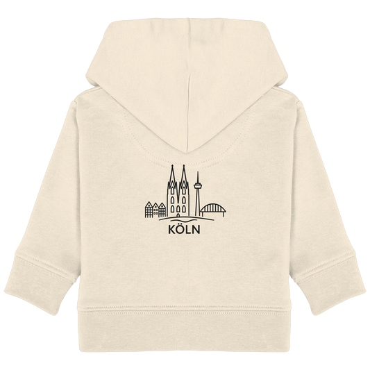 Köln Skyline (großer Druck auf dem Rücken) - Baby Organic Hoodie