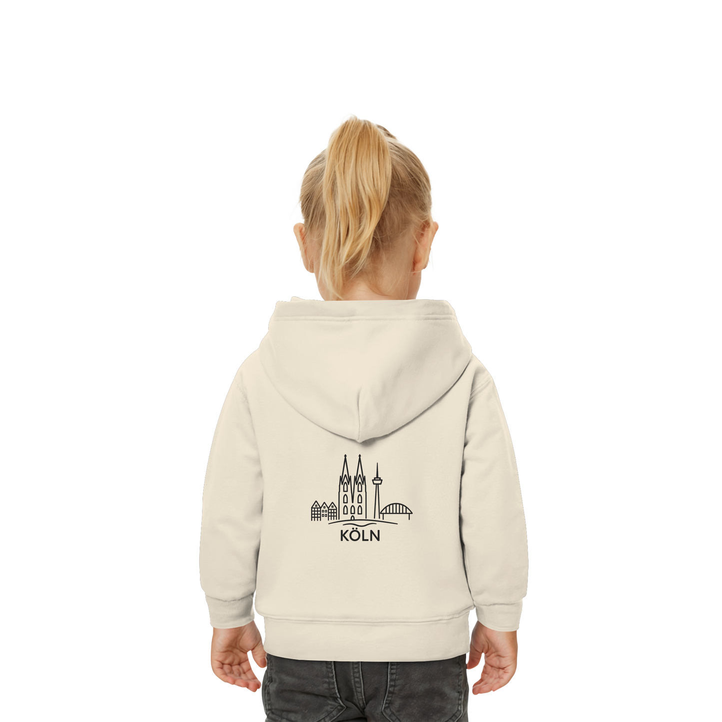 Köln Skyline (großer Druck auf dem Rücken) - Baby Organic Hoodie