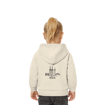 Köln Skyline (großer Druck auf dem Rücken) - Baby Organic Hoodie