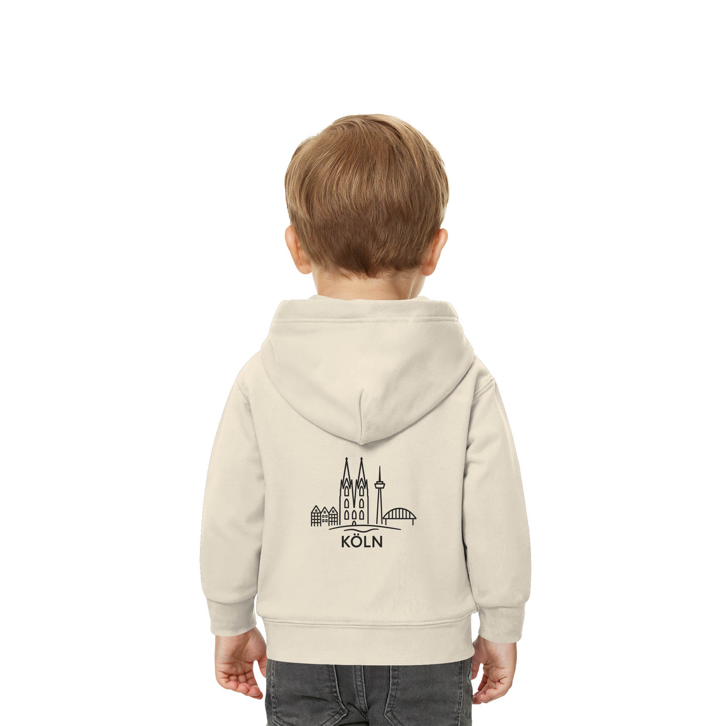 Köln Skyline (großer Druck auf dem Rücken) - Baby Organic Hoodie