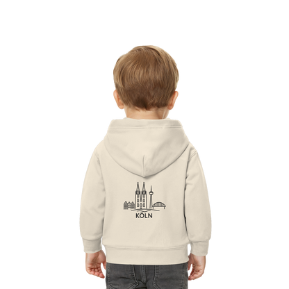 Köln Skyline (großer Druck auf dem Rücken) - Baby Organic Hoodie