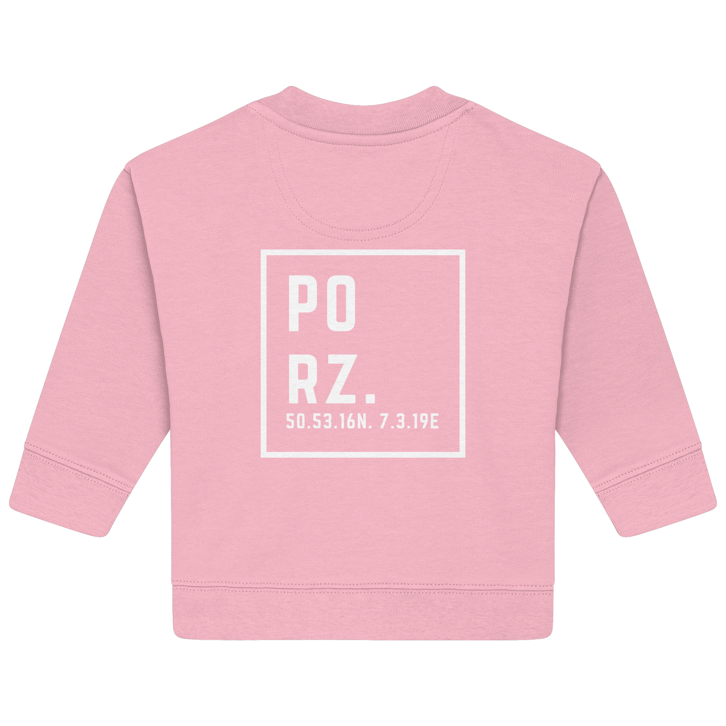 Porz Koordinaten (großer Druck Rücken) - Baby Organic Sweatshirt