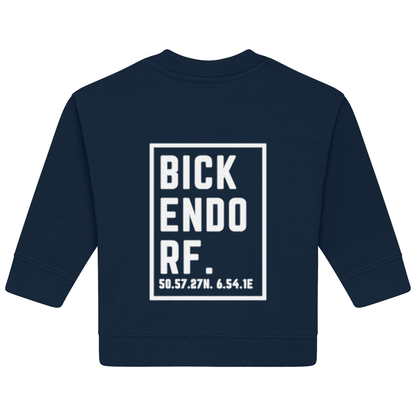 Bickendorf Koordinaten (großer Druck auf dem Rücken) - Baby Organic Sweatshirt