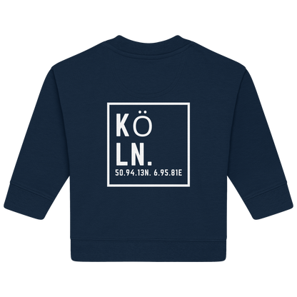 Köln Koordinaten (großer Druck auf dem Rücken) - Baby Organic Sweatshirt