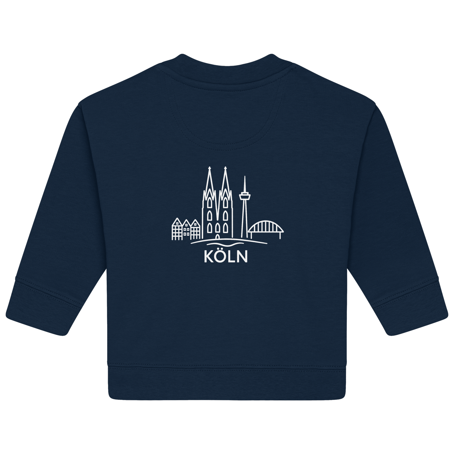 Köln Skyline (großer Druck auf dem Rücken) - Baby Organic Sweatshirt