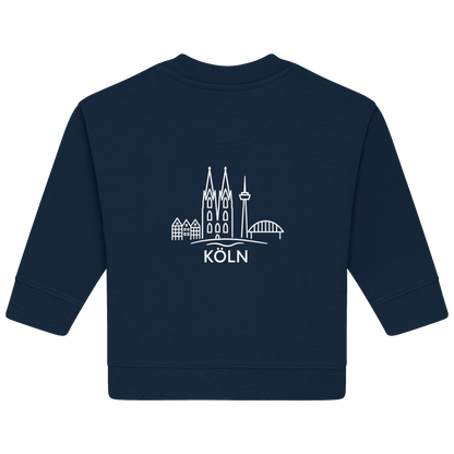 Köln Skyline (großer Druck auf dem Rücken) - Baby Organic Sweatshirt