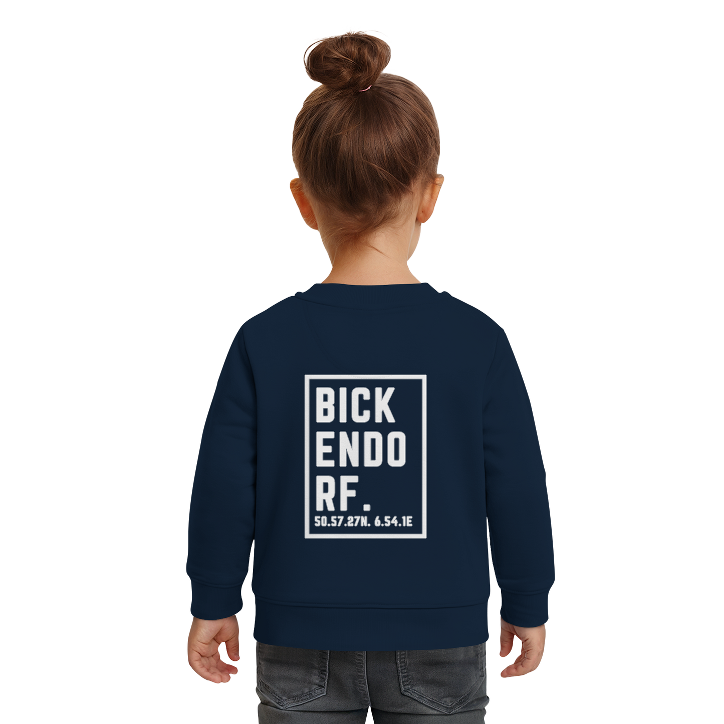 Bickendorf Koordinaten (großer Druck auf dem Rücken) - Baby Organic Sweatshirt