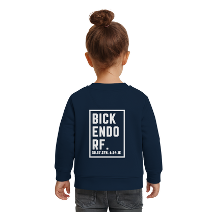 Bickendorf Koordinaten (großer Druck auf dem Rücken) - Baby Organic Sweatshirt
