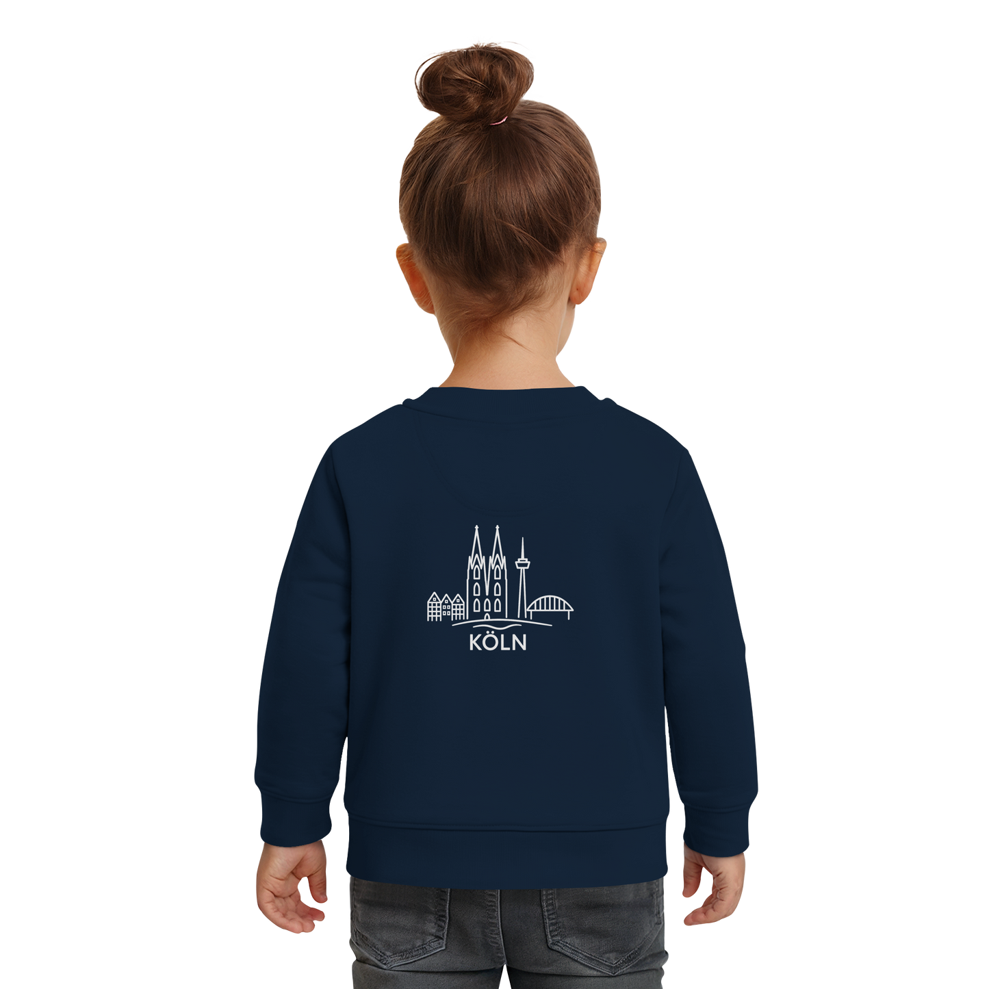 Köln Skyline (großer Druck auf dem Rücken) - Baby Organic Sweatshirt