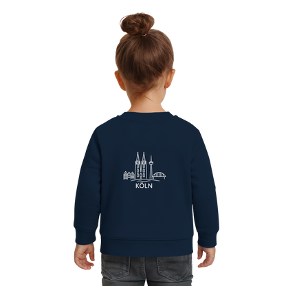 Köln Skyline (großer Druck auf dem Rücken) - Baby Organic Sweatshirt